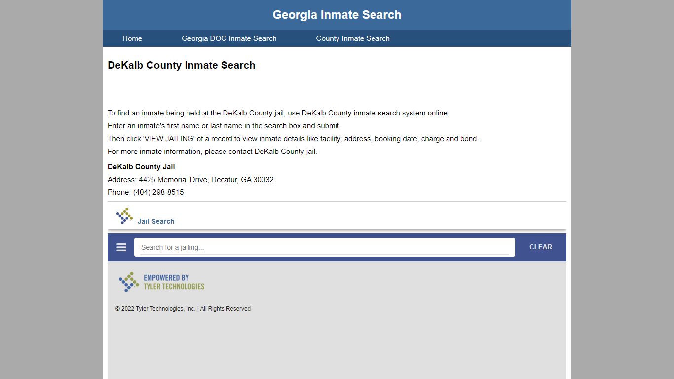 DeKalb County Jail Inmate Search